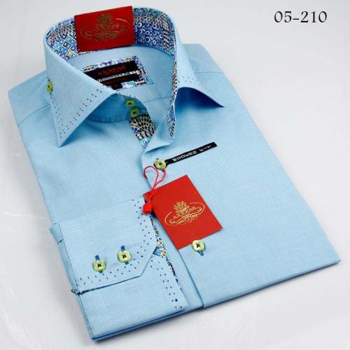 Axxess Sky Blue Handpick Stitching 100% Cotton Dress Shirt 05-210